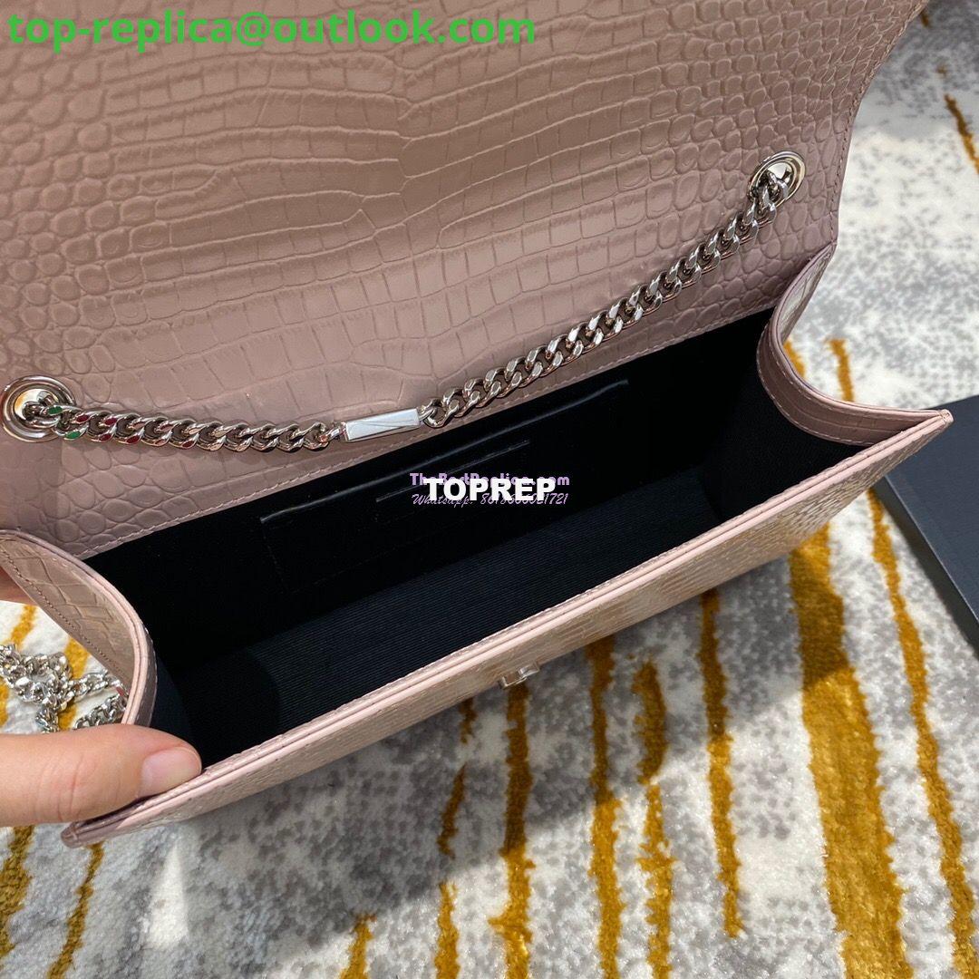 Replica YSL Classic Medium Kate Monogram Saint Laurent Tassel Satchel In Pink Crocodile Embossed Shiny Leather 354119 6 Replica YSL Classic Medium Kate Monogram Saint Laurent Tassel Satchel In Pink Crocodile Embossed Shiny Leather 354119 6