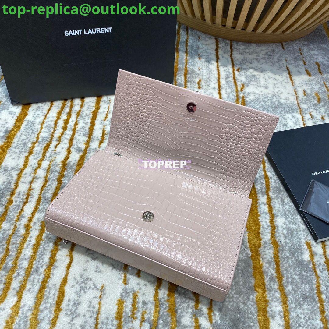 Replica YSL Classic Medium Kate Monogram Saint Laurent Tassel Satchel In Pink Crocodile Embossed Shiny Leather 354119 7 Replica YSL Classic Medium Kate Monogram Saint Laurent Tassel Satchel In Pink Crocodile Embossed Shiny Leather 354119 7