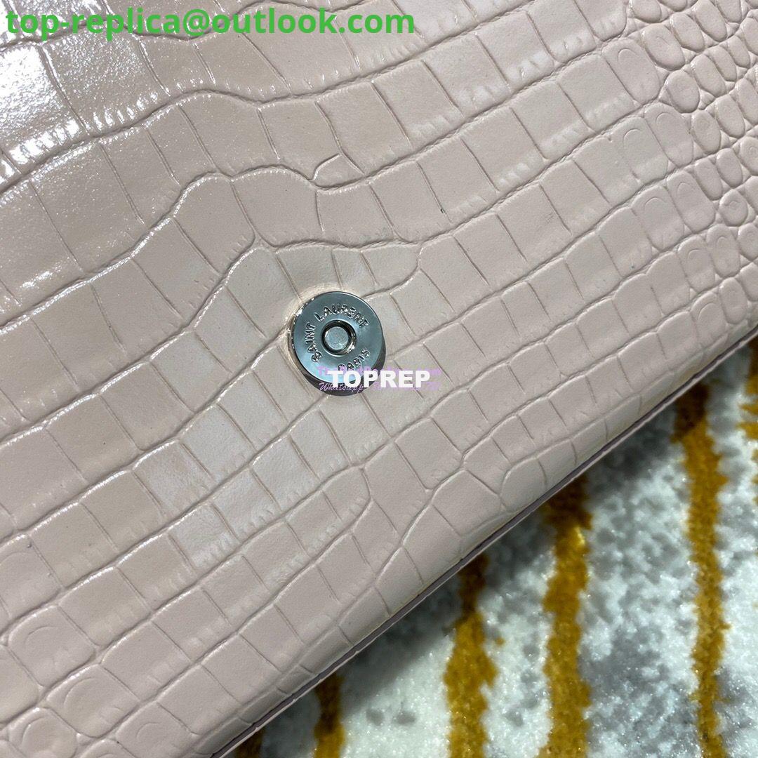 Replica YSL Classic Medium Kate Monogram Saint Laurent Tassel Satchel In Pink Crocodile Embossed Shiny Leather 354119 10 Replica YSL Classic Medium Kate Monogram Saint Laurent Tassel Satchel In Pink Crocodile Embossed Shiny Leather 354119 10