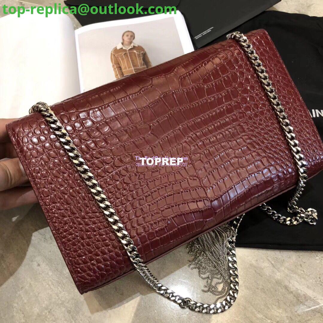 Replica YSL Classic Medium Kate Monogram Saint Laurent Tassel Satchel In Dark Red Crocodile Embossed Shiny Leather 354119 5 Replica YSL Classic Medium Kate Monogram Saint Laurent Tassel Satchel In Dark Red Crocodile Embossed Shiny Leather 354119 5