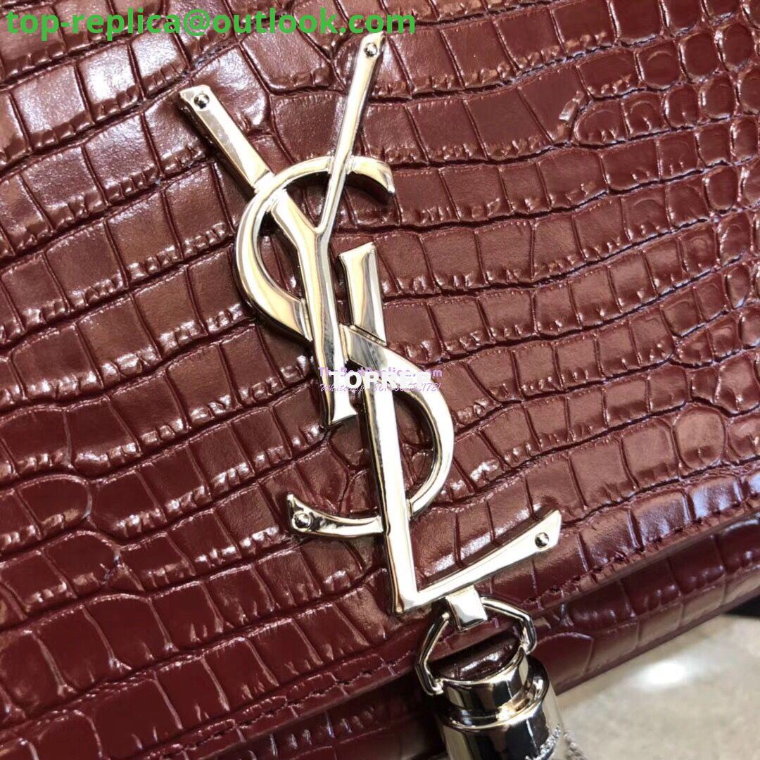 Replica YSL Classic Medium Kate Monogram Saint Laurent Tassel Satchel In Dark Red Crocodile Embossed Shiny Leather 354119 6 Replica YSL Classic Medium Kate Monogram Saint Laurent Tassel Satchel In Dark Red Crocodile Embossed Shiny Leather 354119 6