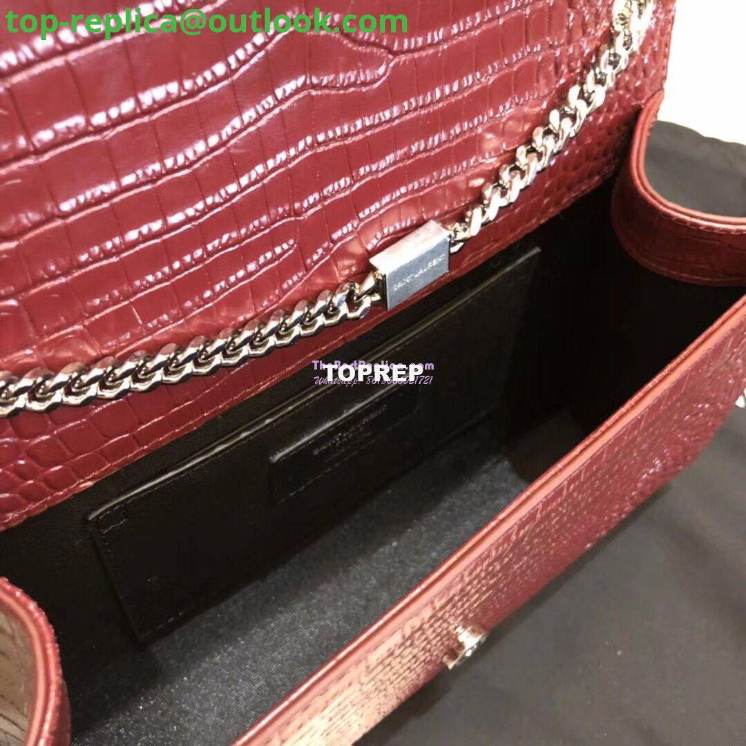 Replica YSL Classic Medium Kate Monogram Saint Laurent Tassel Satchel In Dark Red Crocodile Embossed Shiny Leather 354119 10 Replica YSL Classic Medium Kate Monogram Saint Laurent Tassel Satchel In Dark Red Crocodile Embossed Shiny Leather 354119 10