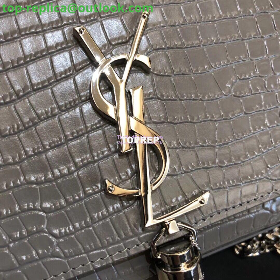 Replica YSL Classic Medium Kate Monogram Saint Laurent Tassel Satchel In Grey Crocodile Embossed Shiny Leather 354119 5 Replica YSL Classic Medium Kate Monogram Saint Laurent Tassel Satchel In Grey Crocodile Embossed Shiny Leather 354119 5