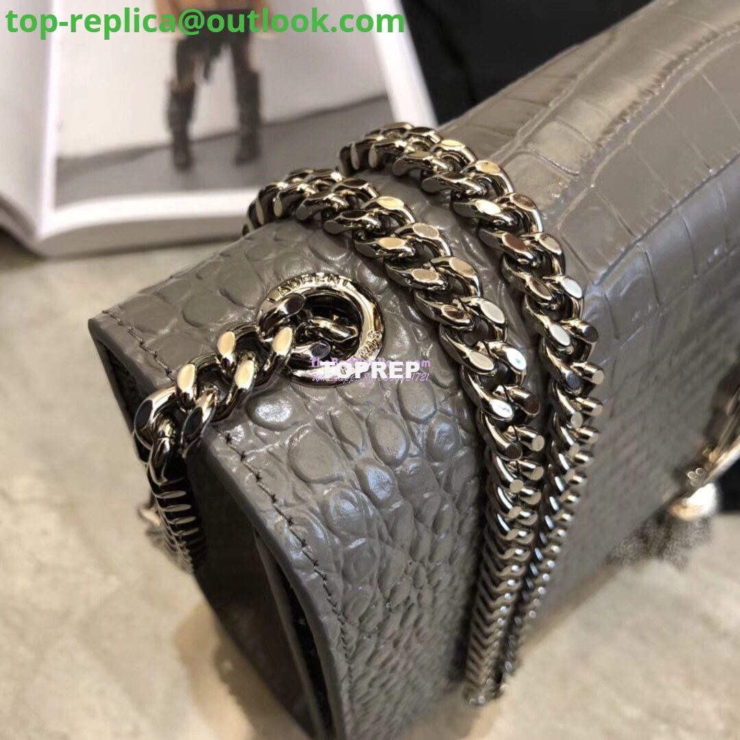 Replica YSL Classic Medium Kate Monogram Saint Laurent Tassel Satchel In Grey Crocodile Embossed Shiny Leather 354119 6 Replica YSL Classic Medium Kate Monogram Saint Laurent Tassel Satchel In Grey Crocodile Embossed Shiny Leather 354119 6