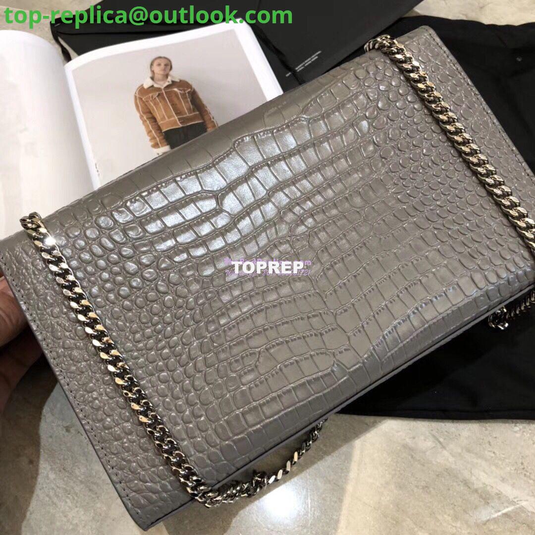 Replica YSL Classic Medium Kate Monogram Saint Laurent Tassel Satchel In Grey Crocodile Embossed Shiny Leather 354119 10 Replica YSL Classic Medium Kate Monogram Saint Laurent Tassel Satchel In Grey Crocodile Embossed Shiny Leather 354119 10