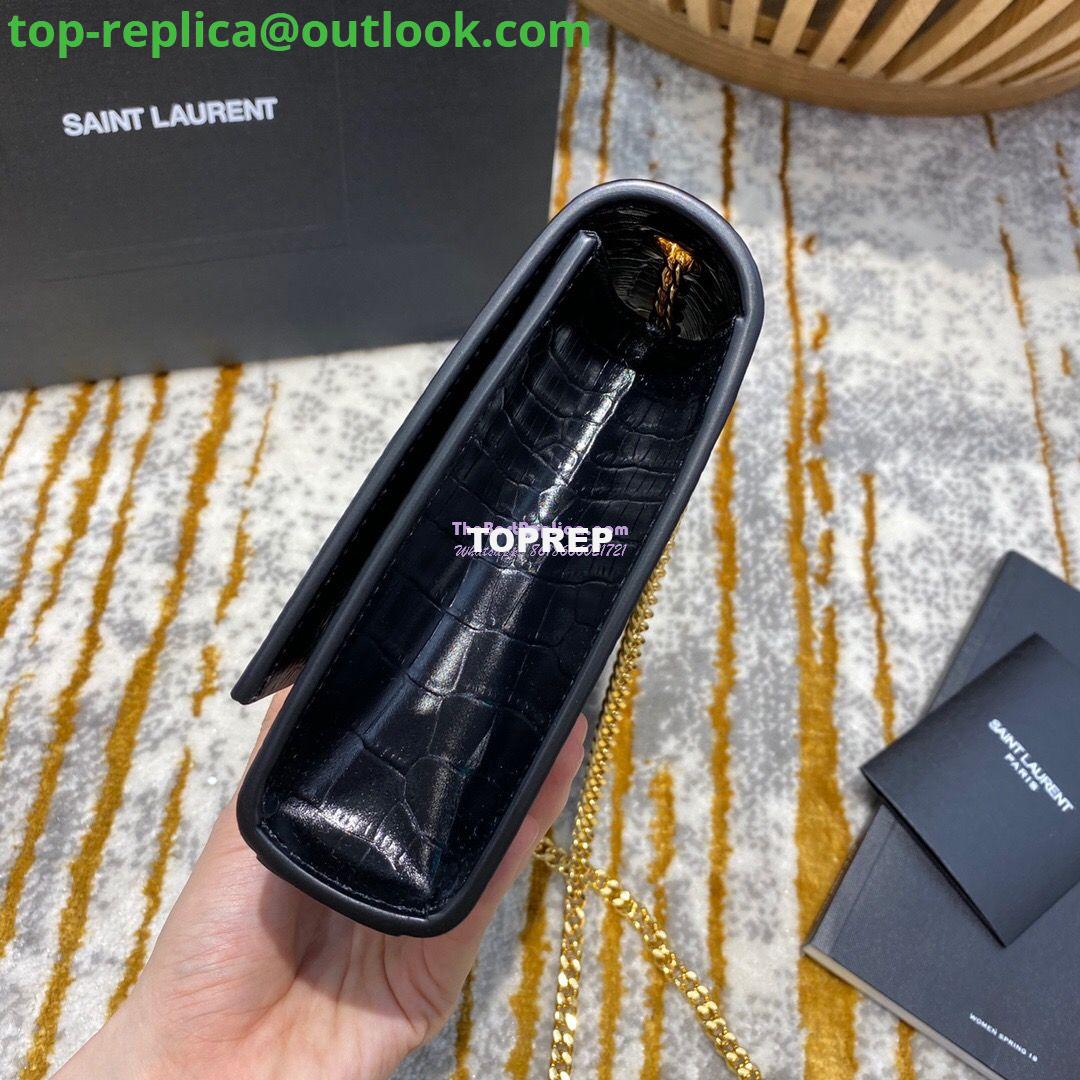 Replica YSL Classic Medium Kate Monogram Saint Laurent Tassel Satchel In Black Crocodile Embossed Shiny Leather 354119 3 Replica YSL Classic Medium Kate Monogram Saint Laurent Tassel Satchel In Black Crocodile Embossed Shiny Leather 354119 3