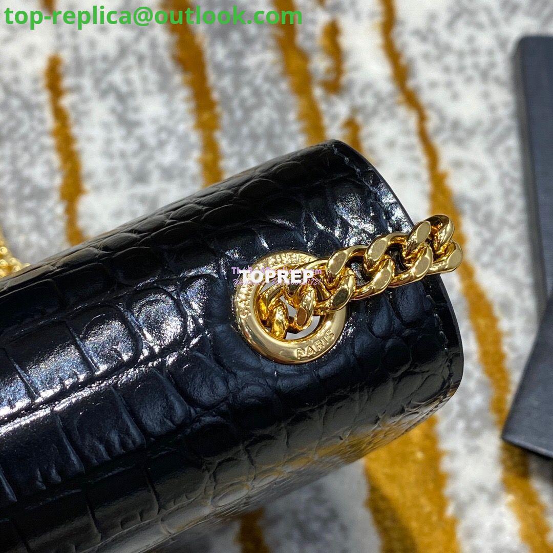 Replica YSL Classic Medium Kate Monogram Saint Laurent Tassel Satchel In Black Crocodile Embossed Shiny Leather 354119 6 Replica YSL Classic Medium Kate Monogram Saint Laurent Tassel Satchel In Black Crocodile Embossed Shiny Leather 354119 6