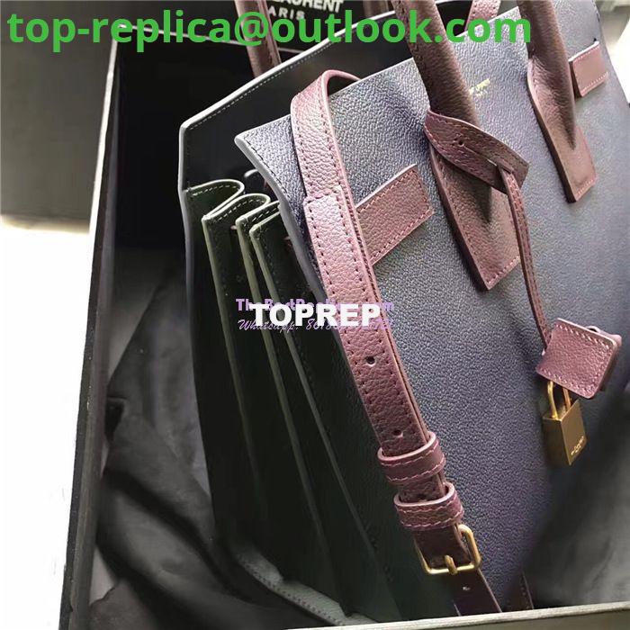 Replica YSL Yves Saint Laurent Classic Small Sac De Jour Bag In Dark Blue Grained Leather with Claret Red Handle 2 Replica YSL Yves Saint Laurent Classic Small Sac De Jour Bag In Dark Blue Grained Leather with Claret Red Handle 2