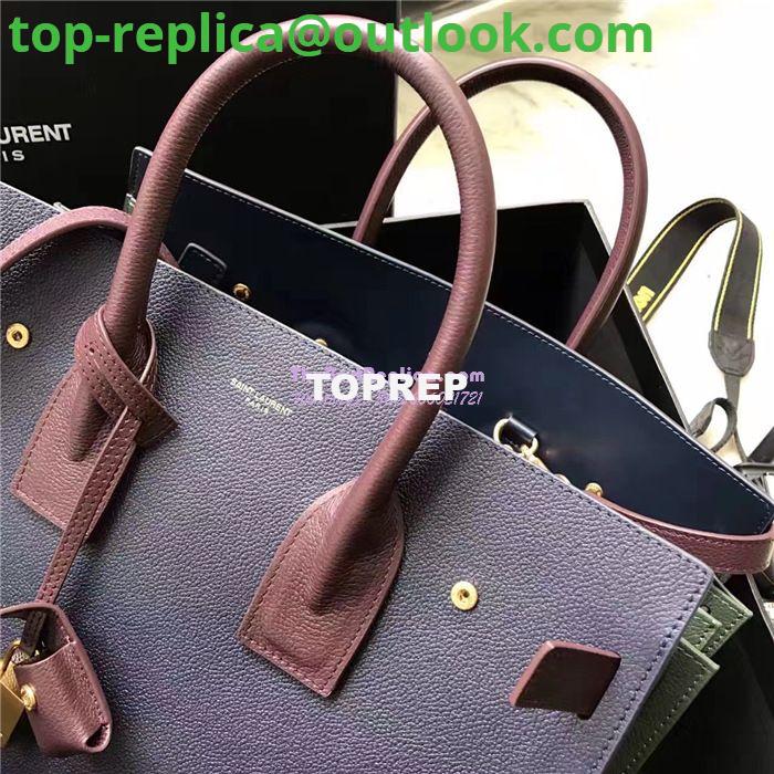 Replica YSL Yves Saint Laurent Classic Small Sac De Jour Bag In Dark Blue Grained Leather with Claret Red Handle 3 Replica YSL Yves Saint Laurent Classic Small Sac De Jour Bag In Dark Blue Grained Leather with Claret Red Handle 3