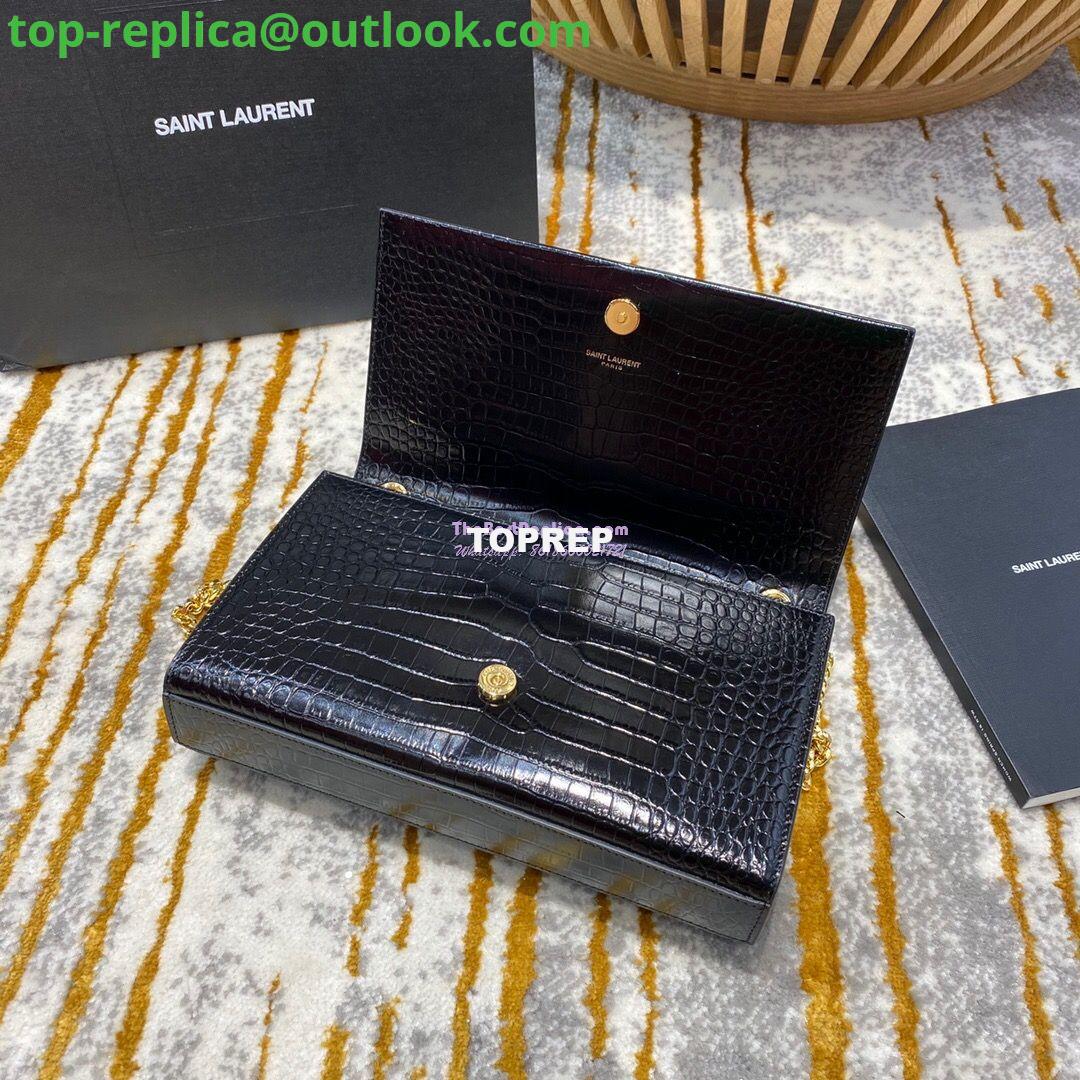 Replica YSL Classic Medium Kate Monogram Saint Laurent Tassel Satchel In Black Crocodile Embossed Shiny Leather 354119 8 Replica YSL Classic Medium Kate Monogram Saint Laurent Tassel Satchel In Black Crocodile Embossed Shiny Leather 354119 8