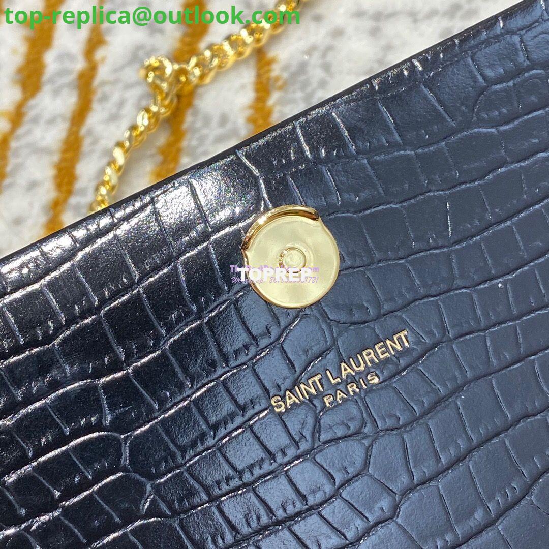 Replica YSL Classic Medium Kate Monogram Saint Laurent Tassel Satchel In Black Crocodile Embossed Shiny Leather 354119 9 Replica YSL Classic Medium Kate Monogram Saint Laurent Tassel Satchel In Black Crocodile Embossed Shiny Leather 354119 9