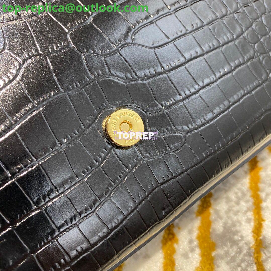 Replica YSL Classic Medium Kate Monogram Saint Laurent Tassel Satchel In Black Crocodile Embossed Shiny Leather 354119 10 Replica YSL Classic Medium Kate Monogram Saint Laurent Tassel Satchel In Black Crocodile Embossed Shiny Leather 354119 10