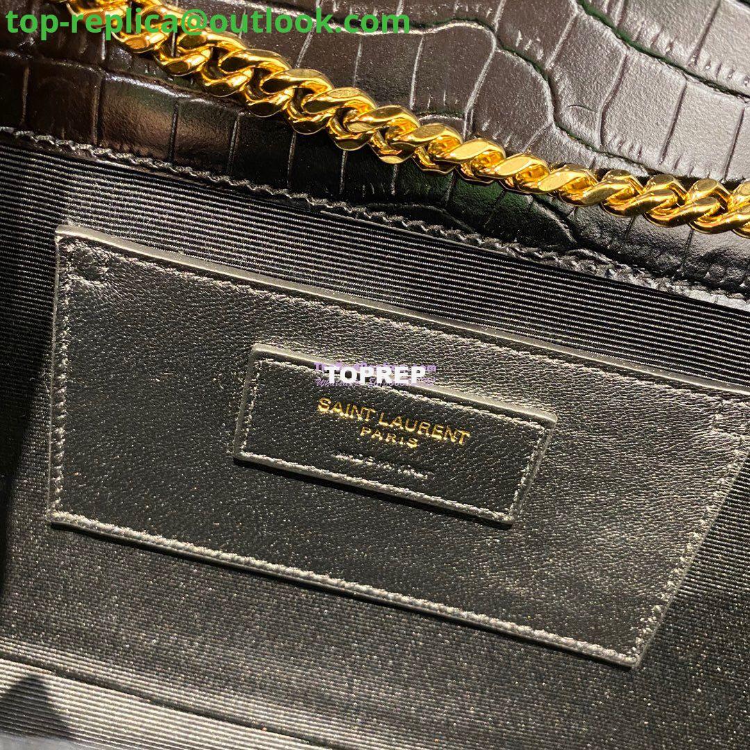 Replica YSL Classic Medium Kate Monogram Saint Laurent Tassel Satchel In Black Crocodile Embossed Shiny Leather 354119 11 Replica YSL Classic Medium Kate Monogram Saint Laurent Tassel Satchel In Black Crocodile Embossed Shiny Leather 354119 11