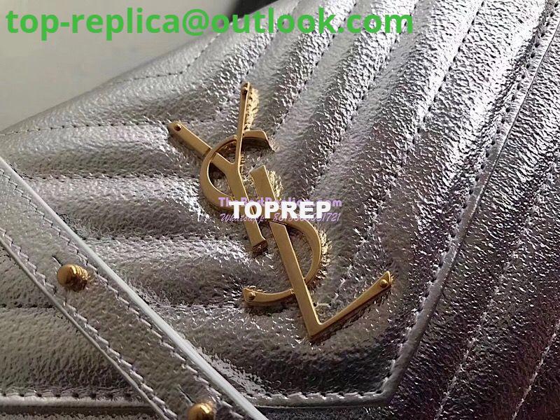 Replica YSL Saint Laurent Monogram Chain Wallet Grained Matelasse Metallic Leather Silver 3 Replica YSL Saint Laurent Monogram Chain Wallet Grained Matelasse Metallic Leather Silver 3