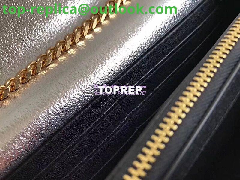 Replica YSL Saint Laurent Monogram Chain Wallet Grained Matelasse Metallic Leather Silver 6 Replica YSL Saint Laurent Monogram Chain Wallet Grained Matelasse Metallic Leather Silver 6