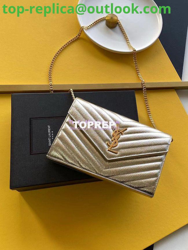 Replica YSL Saint Laurent Monogram Chain Wallet Grained Matelasse etallic Leather Pale Gold Replica YSL Saint Laurent Monogram Chain Wallet Grained Matelasse etallic Leather Pale Gold