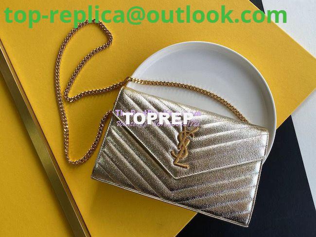 Replica YSL Saint Laurent Monogram Chain Wallet Grained Matelasse etallic Leather Pale Gold 2 Replica YSL Saint Laurent Monogram Chain Wallet Grained Matelasse etallic Leather Pale Gold 2