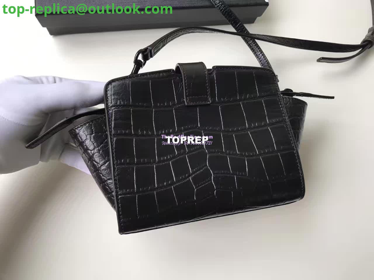 Replica YSL Yves Saint Laurent Toy Cabas Bag in Black Crocodile Embossed Leather 3 Replica YSL Yves Saint Laurent Toy Cabas Bag in Black Crocodile Embossed Leather 3