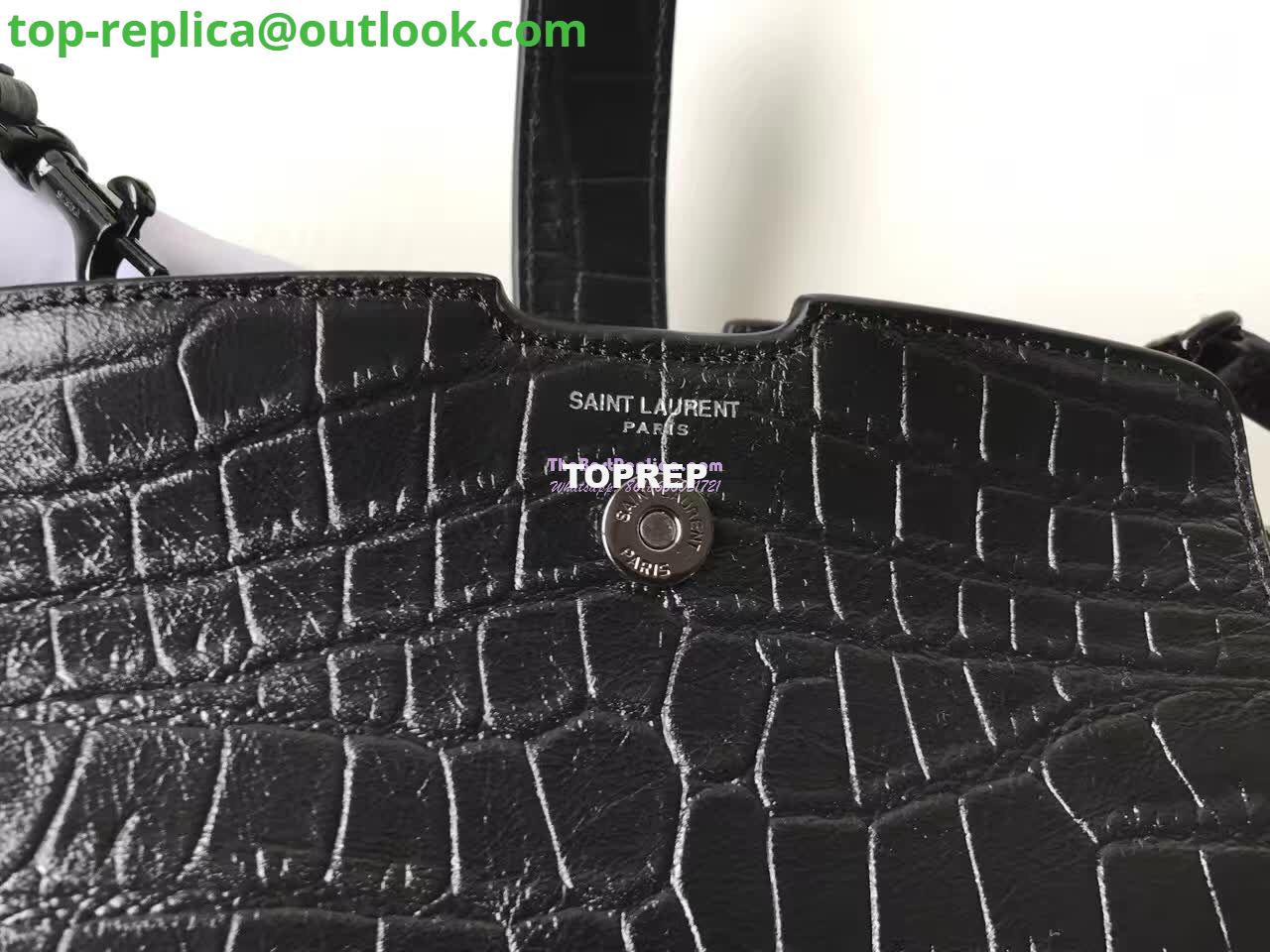 Replica YSL Yves Saint Laurent Toy Cabas Bag in Black Crocodile Embossed Leather 8 Replica YSL Yves Saint Laurent Toy Cabas Bag in Black Crocodile Embossed Leather 8