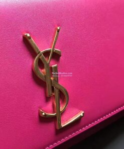 Replica YSL Classic Medium Monogram Saint Laurent Satchel In Rosy Smooth Calfskin Leather