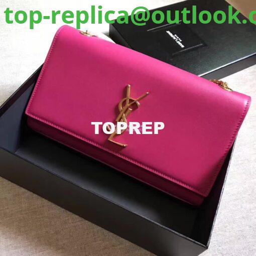 Replica YSL Classic Medium Monogram Saint Laurent Satchel In Rosy Smooth Calfskin Leather 2