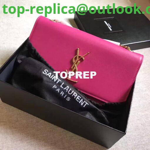 Replica YSL Classic Medium Monogram Saint Laurent Satchel In Rosy Smooth Calfskin Leather 10