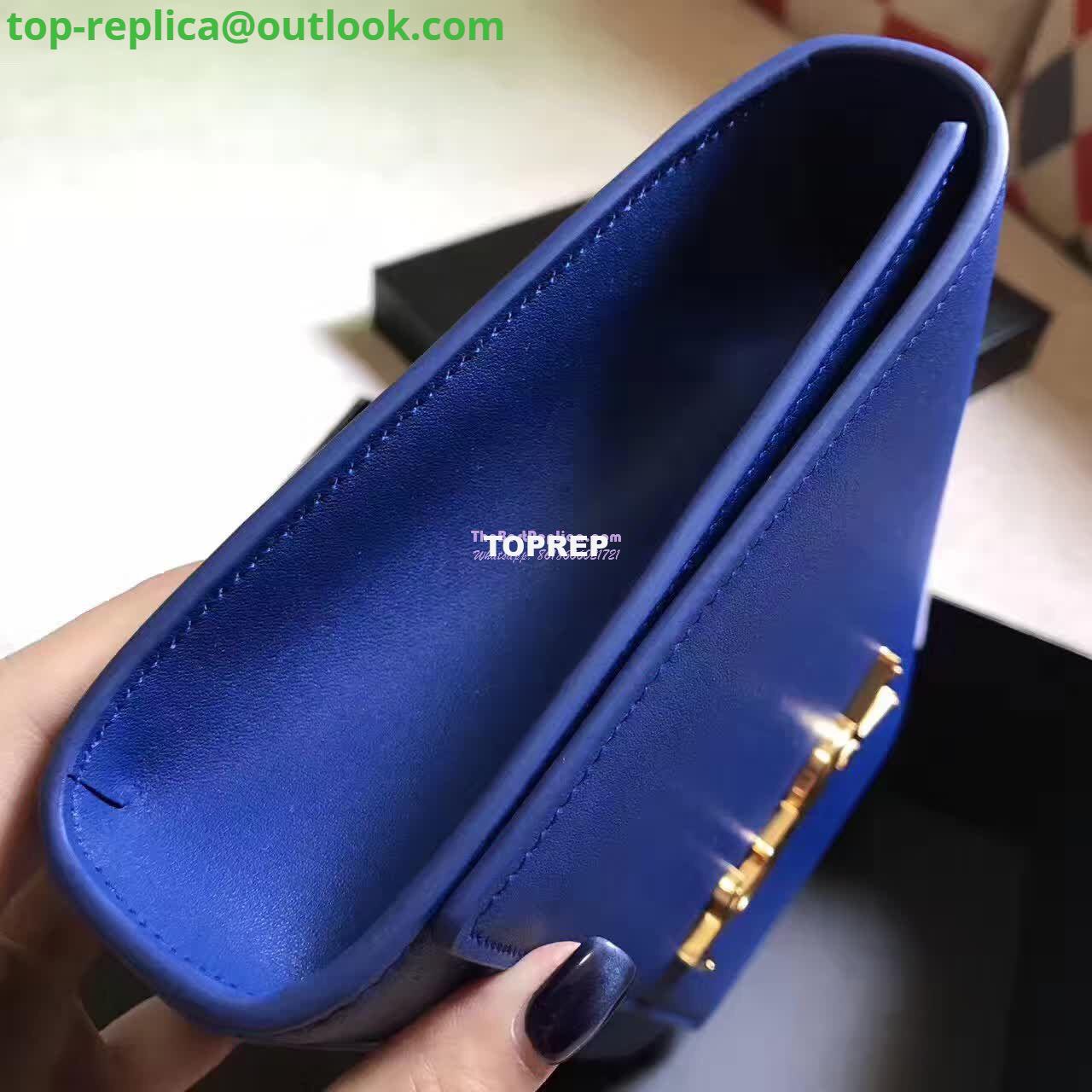 Replica YSL Classic Medium Monogram Saint Laurent Satchel In Blue Smooth Calfskin Leather Replica YSL Classic Medium Monogram Saint Laurent Satchel In Blue Smooth Calfskin Leather