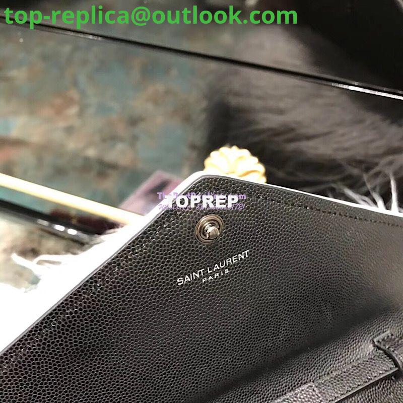 Replica YSL Monogram Saint Laurent Chain Wallet In Black And Dove White Grain De Poudre Textured Matelassé Leather 360452 4 Replica YSL Monogram Saint Laurent Chain Wallet In Black And Dove White Grain De Poudre Textured Matelassé Leather 360452 4