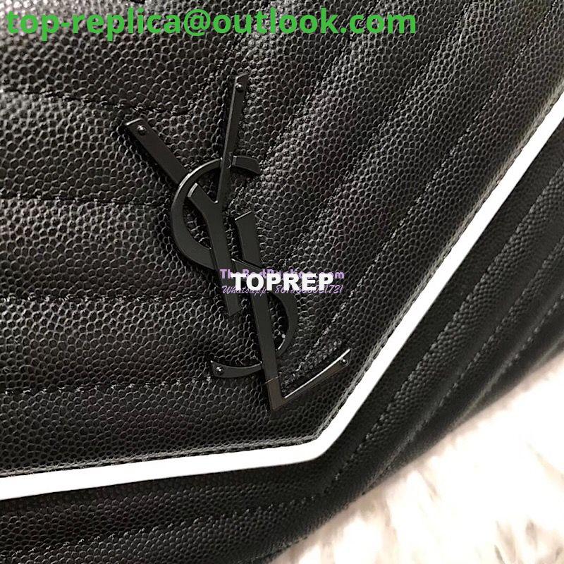 Replica YSL Monogram Saint Laurent Chain Wallet In Black And Dove White Grain De Poudre Textured Matelassé Leather 360452 9 Replica YSL Monogram Saint Laurent Chain Wallet In Black And Dove White Grain De Poudre Textured Matelassé Leather 360452 9