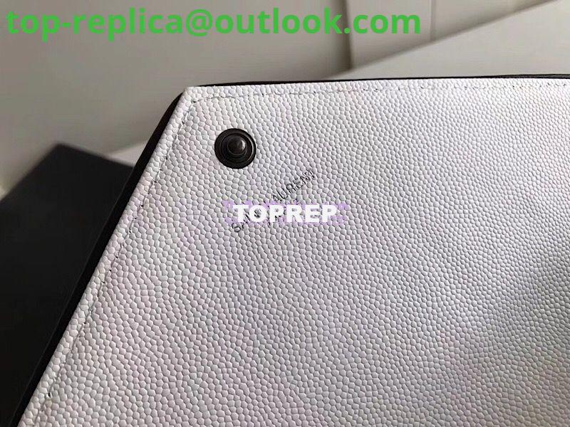 Replica YSL Monogram Saint Laurent Chain Wallet In White And Black Grain De Poudre Textured Matelassé Leather 360452 5 Replica YSL Monogram Saint Laurent Chain Wallet In White And Black Grain De Poudre Textured Matelassé Leather 360452 5