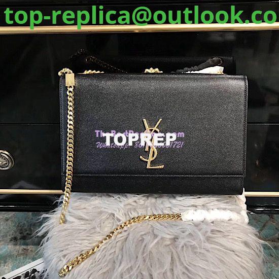 Replica YSL Saint Laurent Large Kate Chain Bag In Black Grain De Poudre Textured Leather Gold Hardware 2 Replica YSL Saint Laurent Large Kate Chain Bag In Black Grain De Poudre Textured Leather Gold Hardware 2