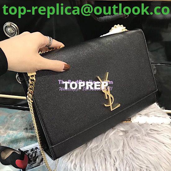 Replica YSL Saint Laurent Large Kate Chain Bag In Black Grain De Poudre Textured Leather Gold Hardware 3 Replica YSL Saint Laurent Large Kate Chain Bag In Black Grain De Poudre Textured Leather Gold Hardware 3