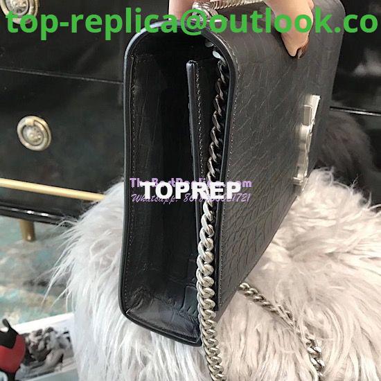 Replica YSL Saint Laurent Large Kate Chain Bag In Black Crocodile Embossed Leather 2 Replica YSL Saint Laurent Large Kate Chain Bag In Black Crocodile Embossed Leather 2