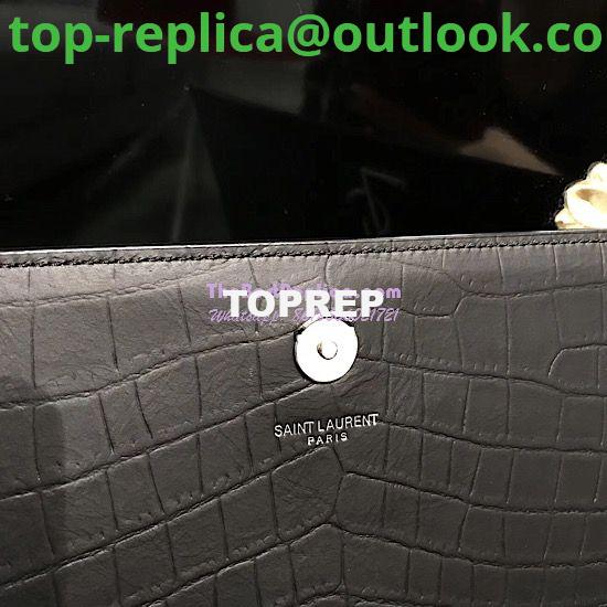 Replica YSL Saint Laurent Large Kate Chain Bag In Black Crocodile Embossed Leather 7 Replica YSL Saint Laurent Large Kate Chain Bag In Black Crocodile Embossed Leather 7