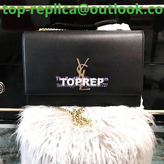 Replica YSL Saint Laurent Large Kate Chain Bag In Black Smooth Leather Replica YSL Saint Laurent Large Kate Chain Bag In Black Smooth Leather