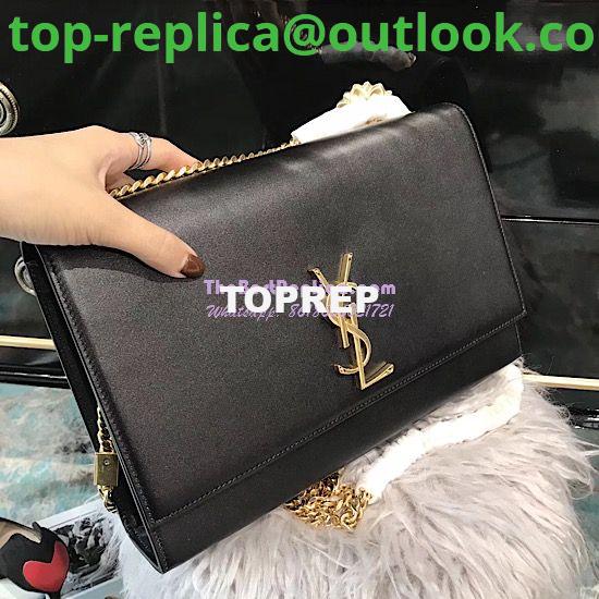 Replica YSL Saint Laurent Large Kate Chain Bag In Black Smooth Leather 3 Replica YSL Saint Laurent Large Kate Chain Bag In Black Smooth Leather 3