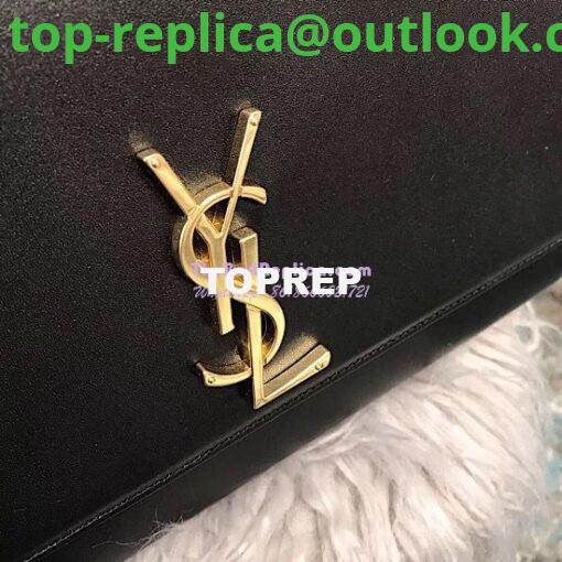 Replica YSL Saint Laurent Large Kate Chain Bag In Black Smooth Leather 4