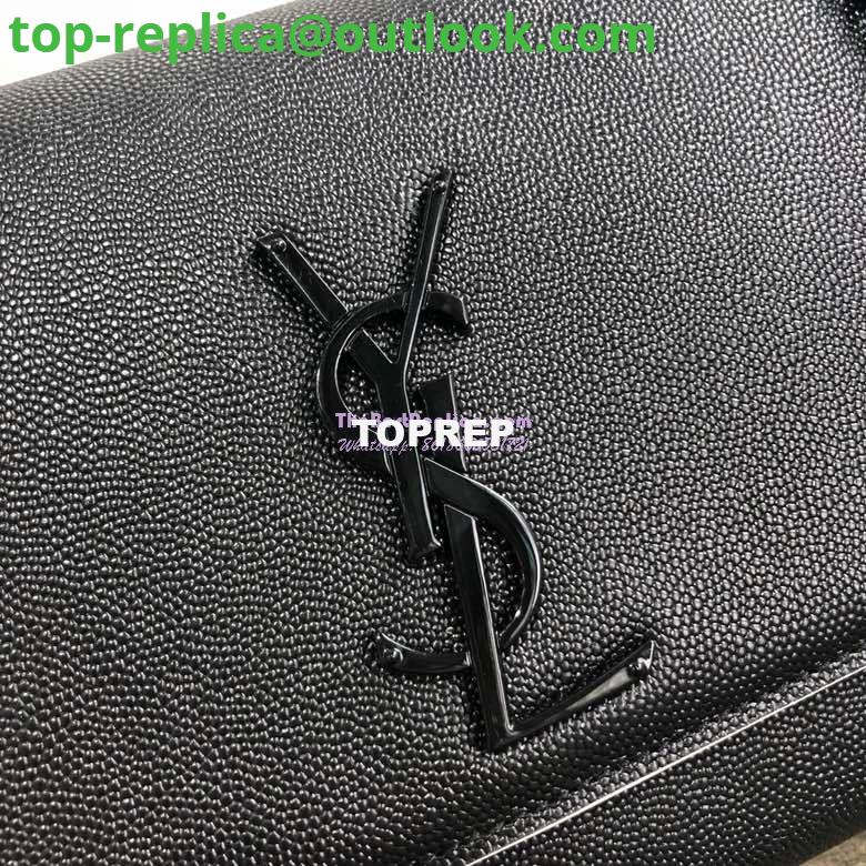 Replica YSL Saint Laurent Classic Monogram Kate in Grain De Poudre Textured Leather Black in White Trim 3 Replica YSL Saint Laurent Classic Monogram Kate in Grain De Poudre Textured Leather Black in White Trim 3