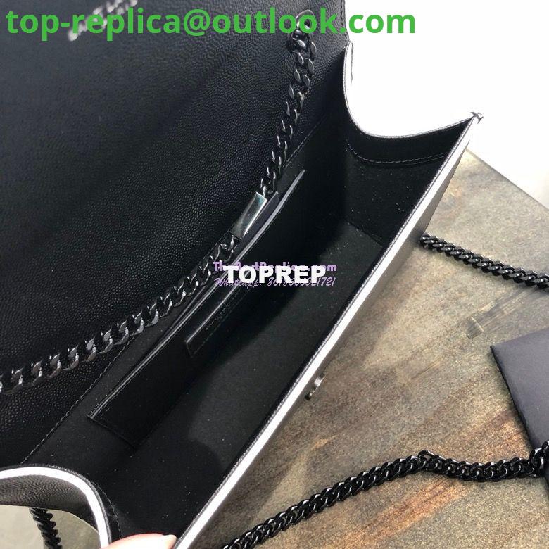 Replica YSL Saint Laurent Classic Monogram Kate in Grain De Poudre Textured Leather Black in White Trim 8 Replica YSL Saint Laurent Classic Monogram Kate in Grain De Poudre Textured Leather Black in White Trim 8