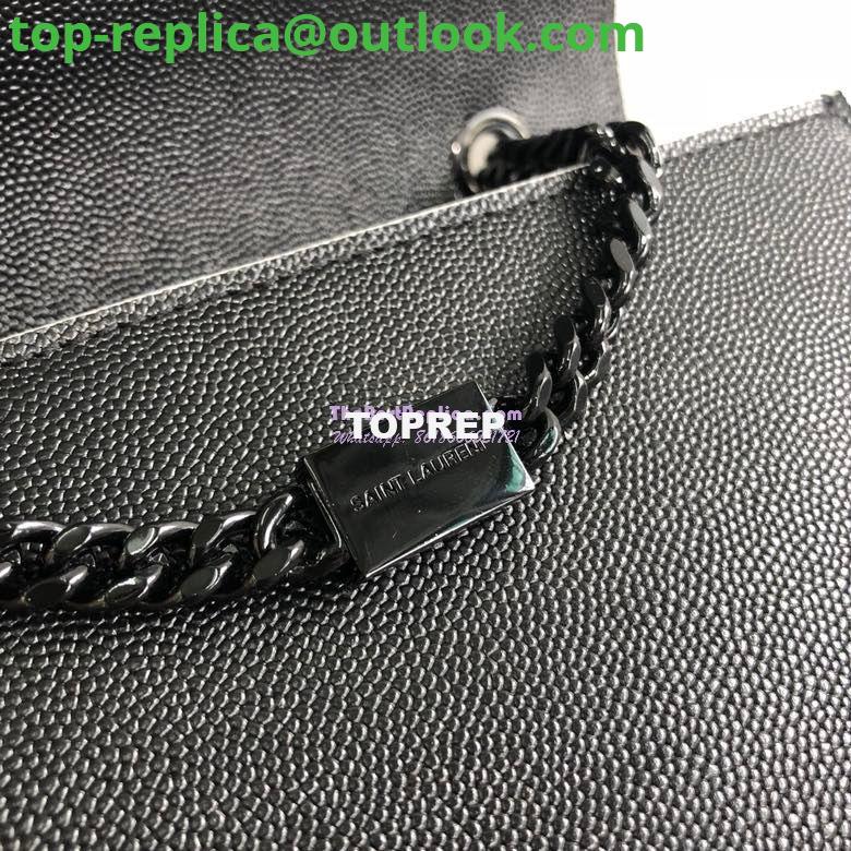 Replica YSL Saint Laurent Classic Monogram Kate in Grain De Poudre Textured Leather Black in White Trim 9 Replica YSL Saint Laurent Classic Monogram Kate in Grain De Poudre Textured Leather Black in White Trim 9
