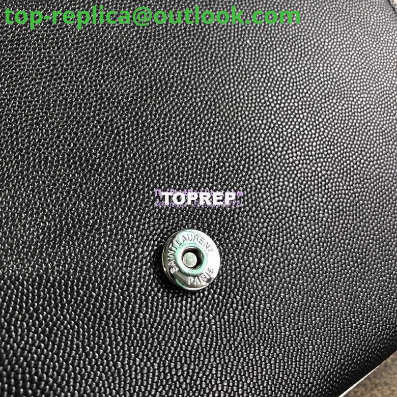 Replica YSL Saint Laurent Classic Monogram Kate in Grain De Poudre Textured Leather Black in White Trim 10 Replica YSL Saint Laurent Classic Monogram Kate in Grain De Poudre Textured Leather Black in White Trim 10