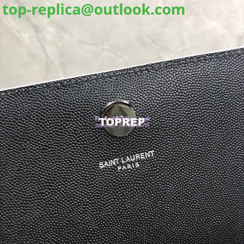 Replica YSL Saint Laurent Classic Monogram Kate in Grain De Poudre Textured Leather Black in White Trim 11 Replica YSL Saint Laurent Classic Monogram Kate in Grain De Poudre Textured Leather Black in White Trim 11