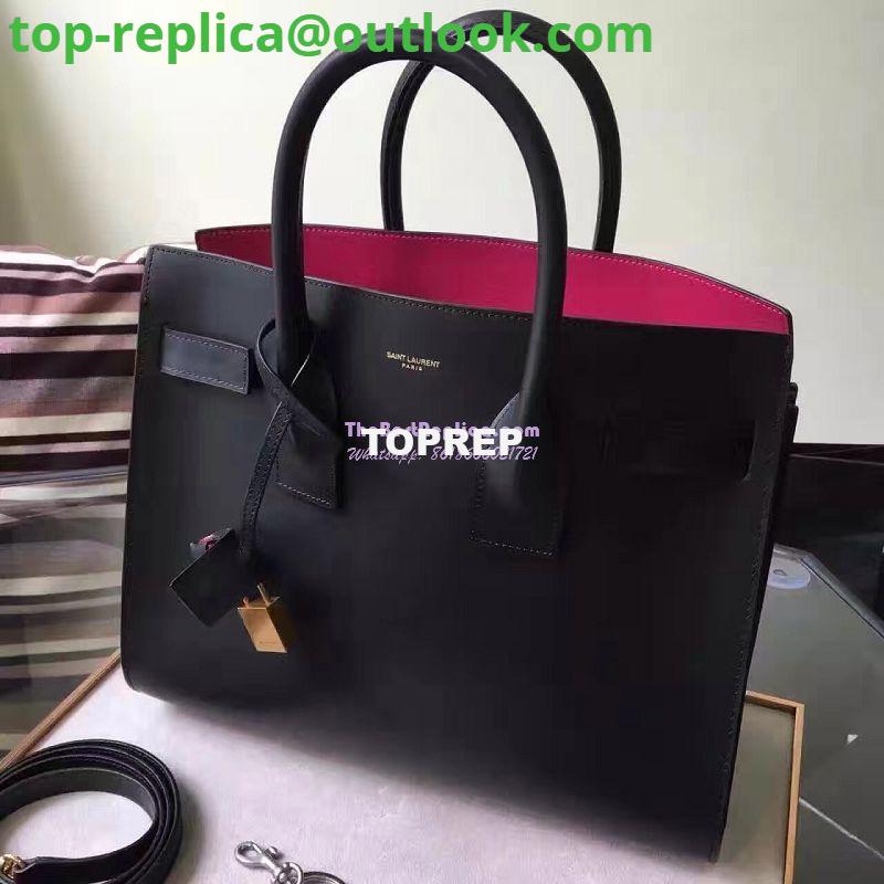 Replica YSL Saint Laurent Classic Small Sac De Jour Bag In Black Grained Leather with red inside 3 Replica YSL Saint Laurent Classic Small Sac De Jour Bag In Black Grained Leather with red inside 3