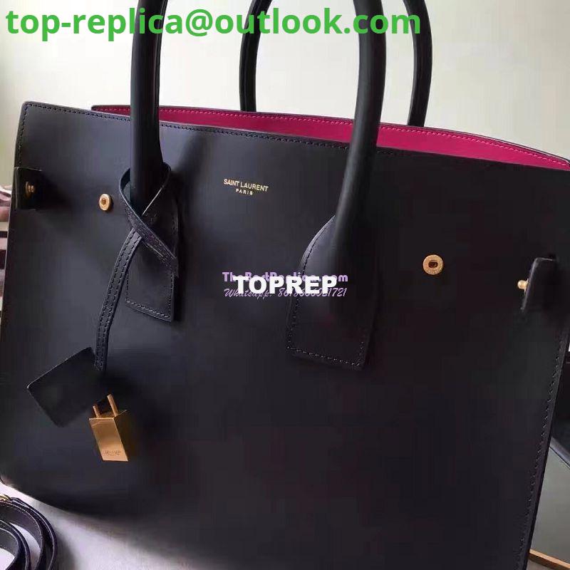 Replica YSL Saint Laurent Classic Small Sac De Jour Bag In Black Grained Leather with red inside 4 Replica YSL Saint Laurent Classic Small Sac De Jour Bag In Black Grained Leather with red inside 4