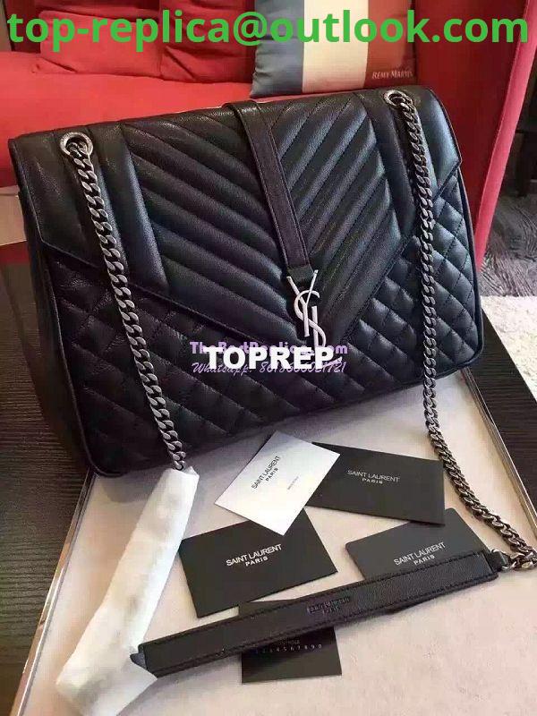 Replica YSL Saint Laurent Classic Large Monogram Envelope Satchel In black Leather Replica YSL Saint Laurent Classic Large Monogram Envelope Satchel In black Leather