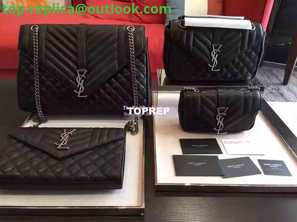 Replica YSL Saint Laurent Classic Large Monogram Envelope Satchel In black Leather 2 Replica YSL Saint Laurent Classic Large Monogram Envelope Satchel In black Leather 2