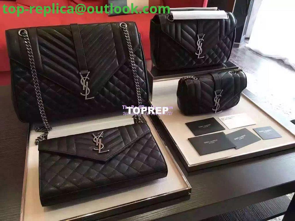 Replica YSL Saint Laurent Classic Large Monogram Envelope Satchel In black Leather 3 Replica YSL Saint Laurent Classic Large Monogram Envelope Satchel In black Leather 3