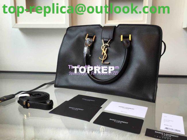 Replica YSL Yves Saint Laurent Cabas Y Calfskin Black Leather Tote Bag Replica YSL Yves Saint Laurent Cabas Y Calfskin Black Leather Tote Bag