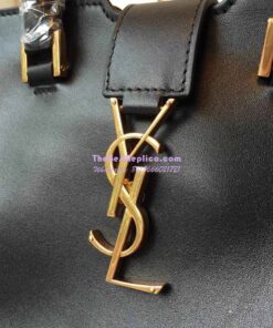 Replica YSL Yves Saint Laurent Cabas Y Calfskin Black Leather Tote Bag 2