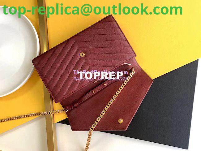 Replica YSL Saint Laurent Monogram Chain Wallet Grain De Poudre Textured Matelasse Leather Wine 4 Replica YSL Saint Laurent Monogram Chain Wallet Grain De Poudre Textured Matelasse Leather Wine 4